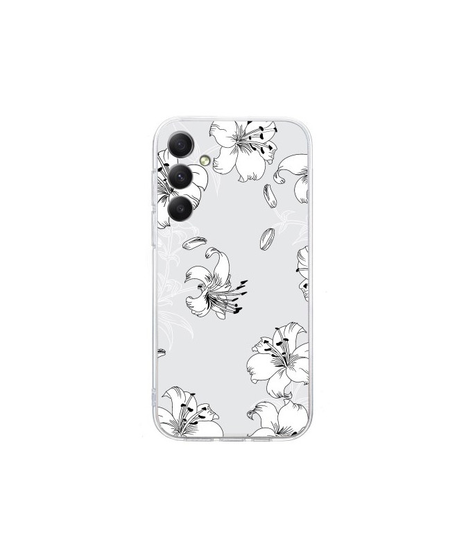 Coque Samsung Galaxy A05s Florale en Noir et Blanc