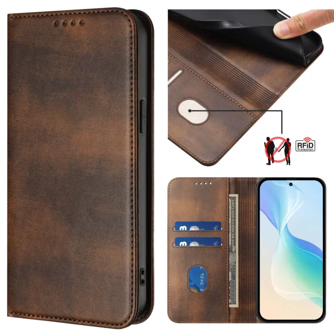 Flip Cover Nothing Phone (3a) Lite Portefeuille RFID Effet Cuir Vintage