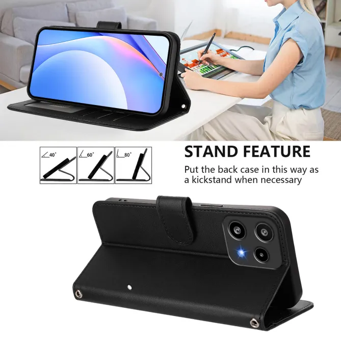 Housse Nothing Phone (3a) Lite Portefeuille RFID Effet Cuir Grainé