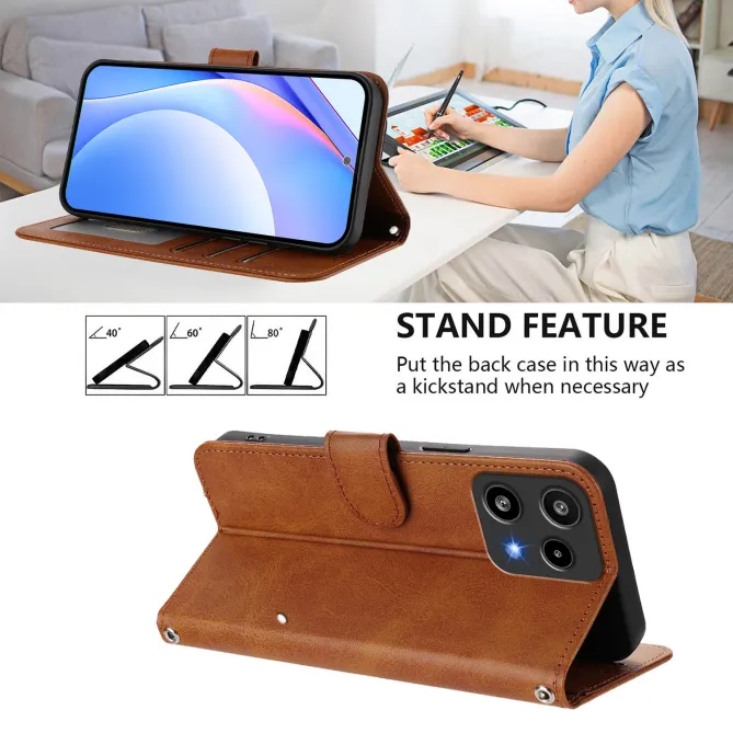 Housse Nothing Phone (3a) Lite Portefeuille RFID Effet Cuir Grainé