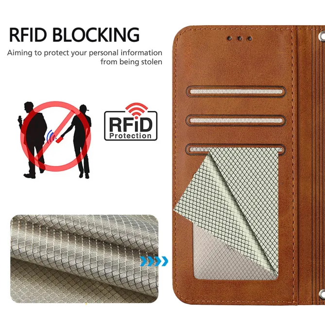 Housse Nothing Phone (3a) Lite Portefeuille RFID Effet Cuir Grainé