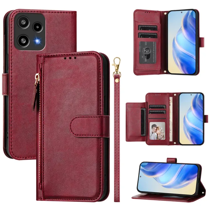 Housse Nothing Phone (3a) Lite Portefeuille Multi-rangements avec Poche Zip
