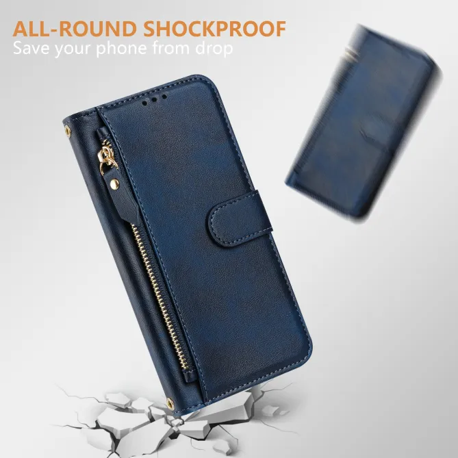 Housse Nothing Phone (3a) Lite Portefeuille Multi-rangements avec Poche Zip
