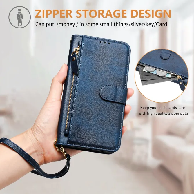 Housse Nothing Phone (3a) Lite Portefeuille Multi-rangements avec Poche Zip