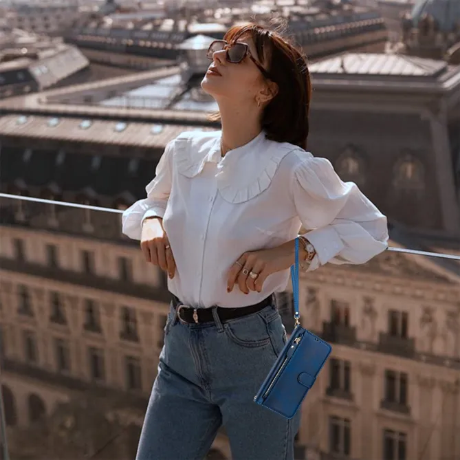 Housse Nothing Phone (3a) Lite Portefeuille Multi-rangements avec Poche Zip