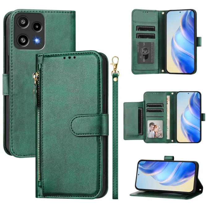 Housse Nothing Phone (3a) Lite Portefeuille Multi-rangements avec Poche Zip