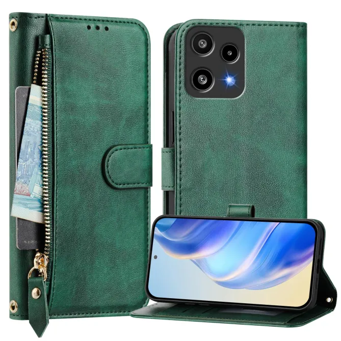 Housse Nothing Phone (3a) Lite Portefeuille Multi-rangements avec Poche Zip