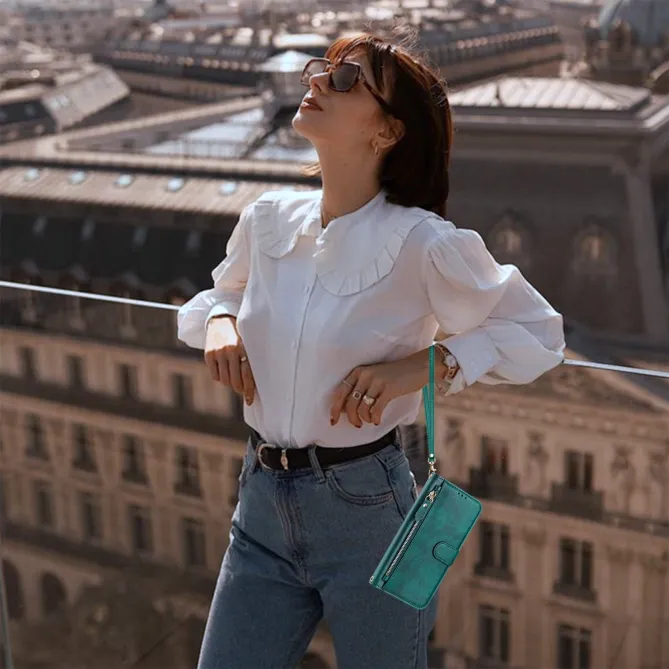 Housse Nothing Phone (3a) Lite Portefeuille Multi-rangements avec Poche Zip