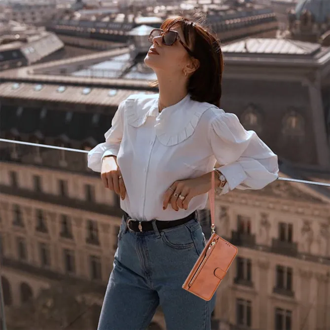 Housse Nothing Phone (3a) Lite Portefeuille Multi-rangements avec Poche Zip