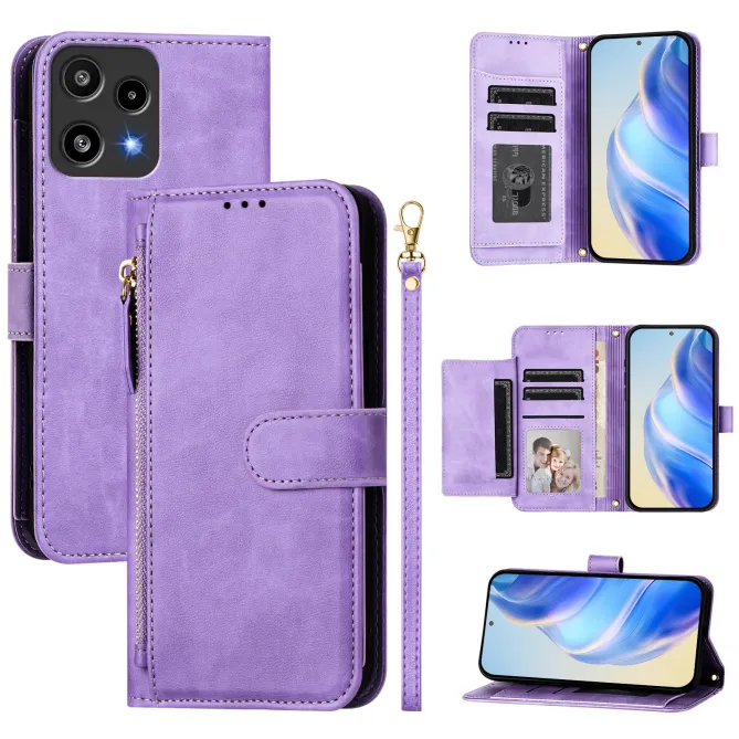Housse Nothing Phone (3a) Lite Portefeuille Multi-rangements avec Poche Zip