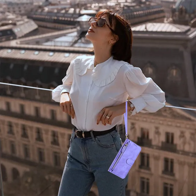 Housse Nothing Phone (3a) Lite Portefeuille Multi-rangements avec Poche Zip