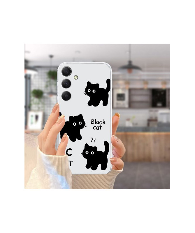 Coque Samsung Galaxy A05s Motif Chat Noir