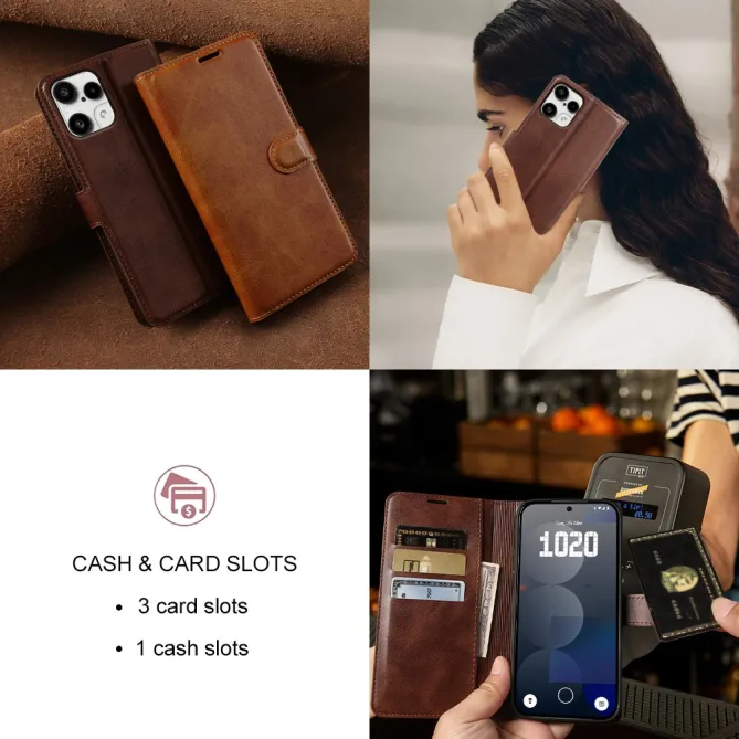 Housse Nothing Phone (3a) Lite Style Cuir Nappa avec Porte-Cartes et Support