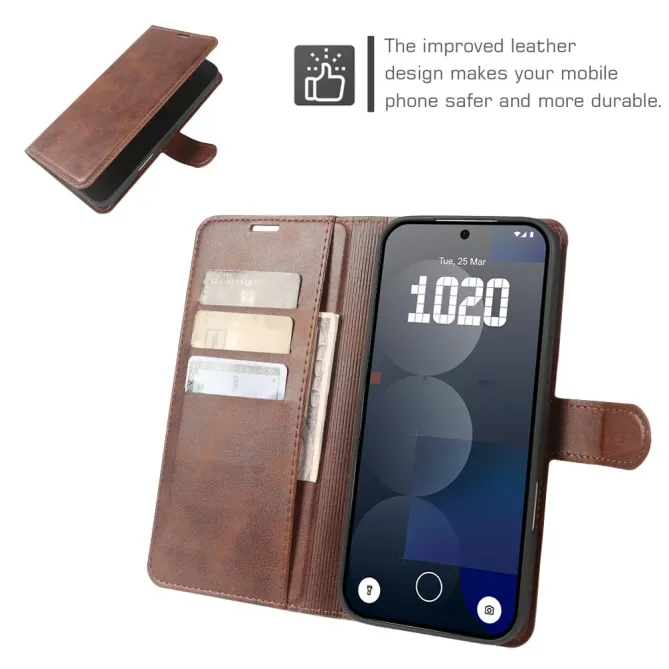 Housse Nothing Phone (3a) Lite Style Cuir Nappa avec Porte-Cartes et Support