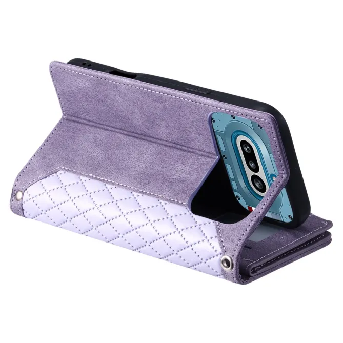 Housse Nothing Phone (4a) Matelassée Losanges Portefeuille Zippée