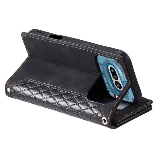 Housse Nothing Phone (4a) Matelassée Losanges Portefeuille Zippée