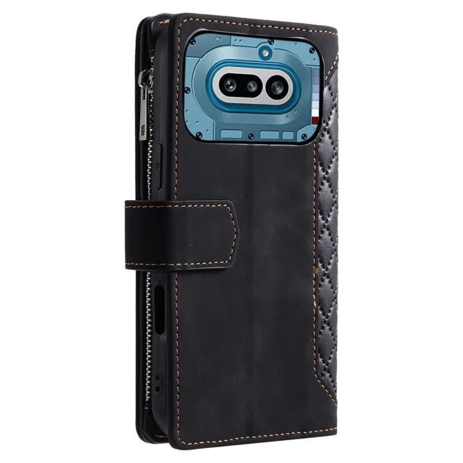 Housse Nothing Phone (4a) Matelassée Losanges Portefeuille Zippée