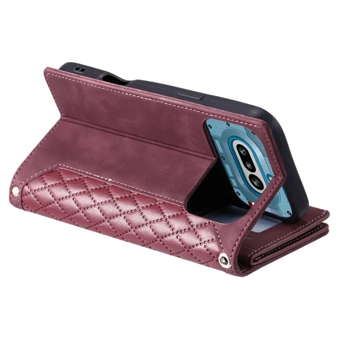 Housse Nothing Phone (4a) Matelassée Losanges Portefeuille Zippée