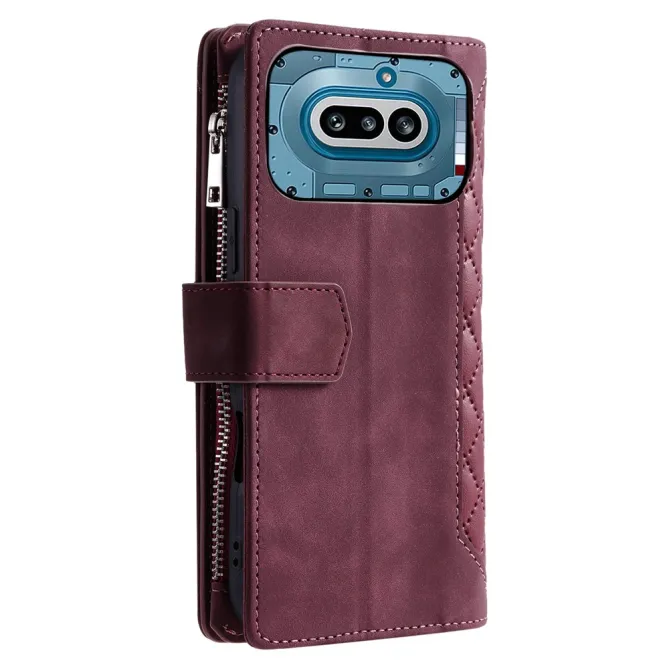 Housse Nothing Phone (4a) Matelassée Losanges Portefeuille Zippée