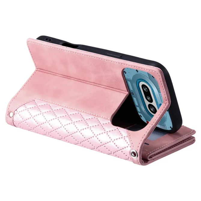 Housse Nothing Phone (4a) Matelassée Losanges Portefeuille Zippée