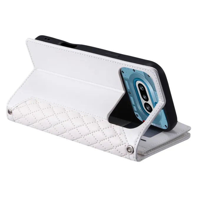 Housse Nothing Phone (4a) Matelassée Losanges Portefeuille Zippée