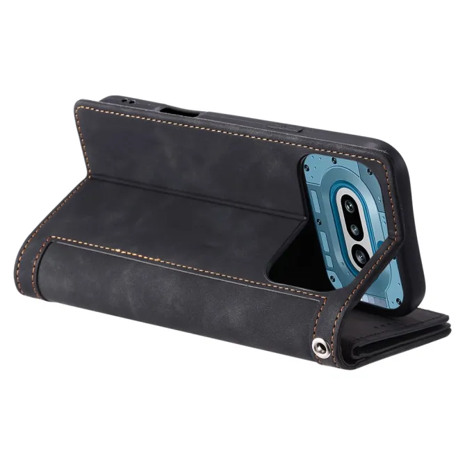 Housse Nothing Phone (4a) Portefeuille 9 Cartes Zippée avec Lanière