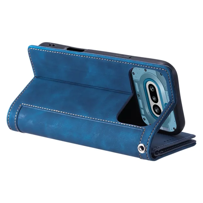 Housse Nothing Phone (4a) Portefeuille 9 Cartes Zippée avec Lanière