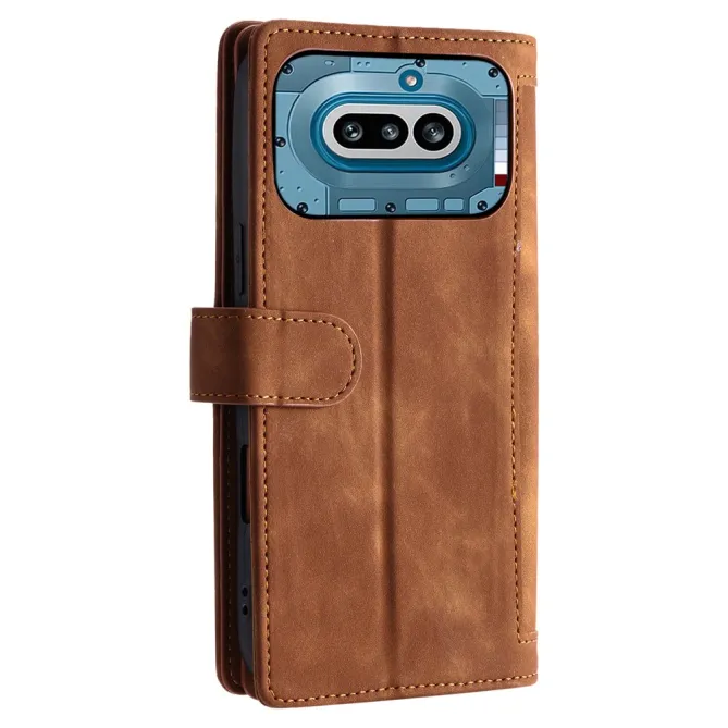 Housse Nothing Phone (4a) Portefeuille 9 Cartes Zippée avec Lanière