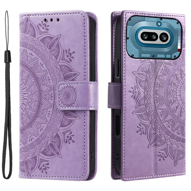Housse Nothing Phone (4a) Mandala Simili Cuir avec Lanière