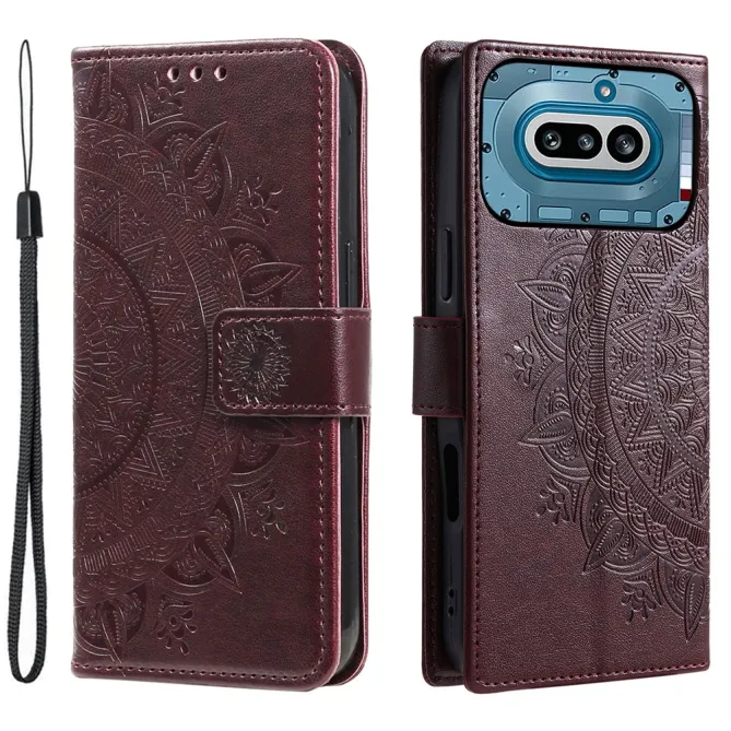 Housse Nothing Phone (4a) Mandala Simili Cuir avec Lanière