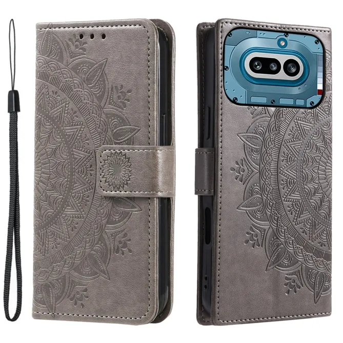 Housse Nothing Phone (4a) Mandala Simili Cuir avec Lanière