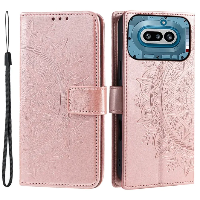 Housse Nothing Phone (4a) Mandala Simili Cuir avec Lanière