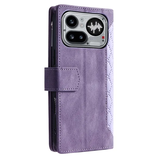 Housse Nothing Phone (4a) Pro Matelassée Losanges Portefeuille Zippée