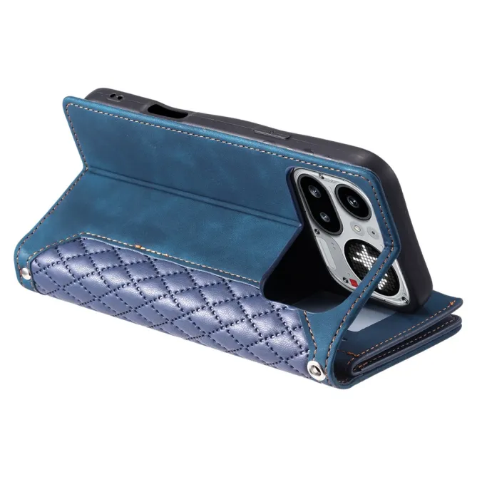 Housse Nothing Phone (4a) Pro Matelassée Losanges Portefeuille Zippée