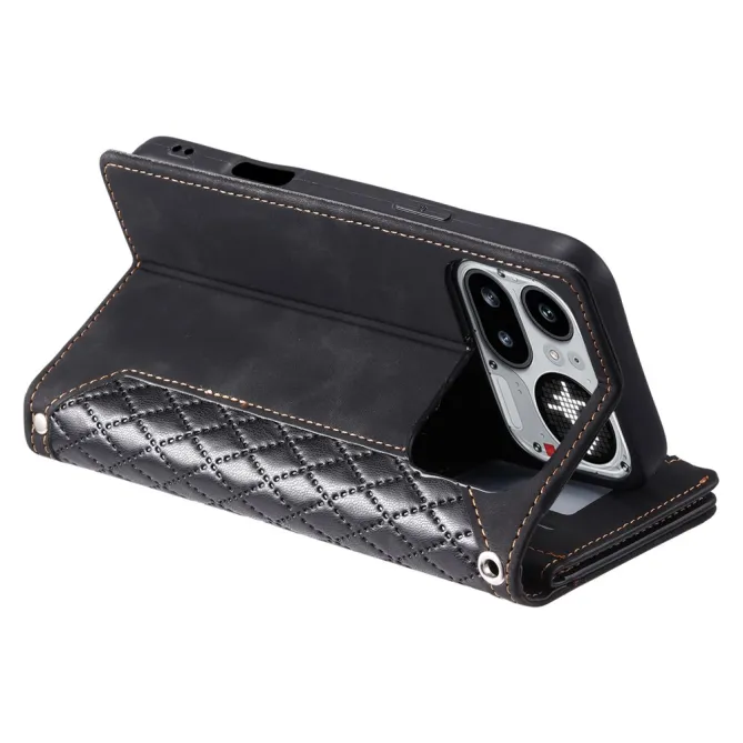 Housse Nothing Phone (4a) Pro Matelassée Losanges Portefeuille Zippée