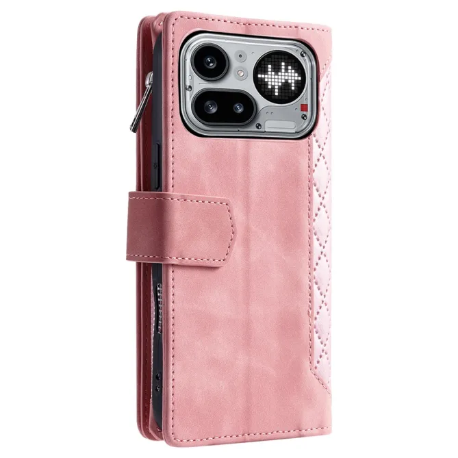 Housse Nothing Phone (4a) Pro Matelassée Losanges Portefeuille Zippée