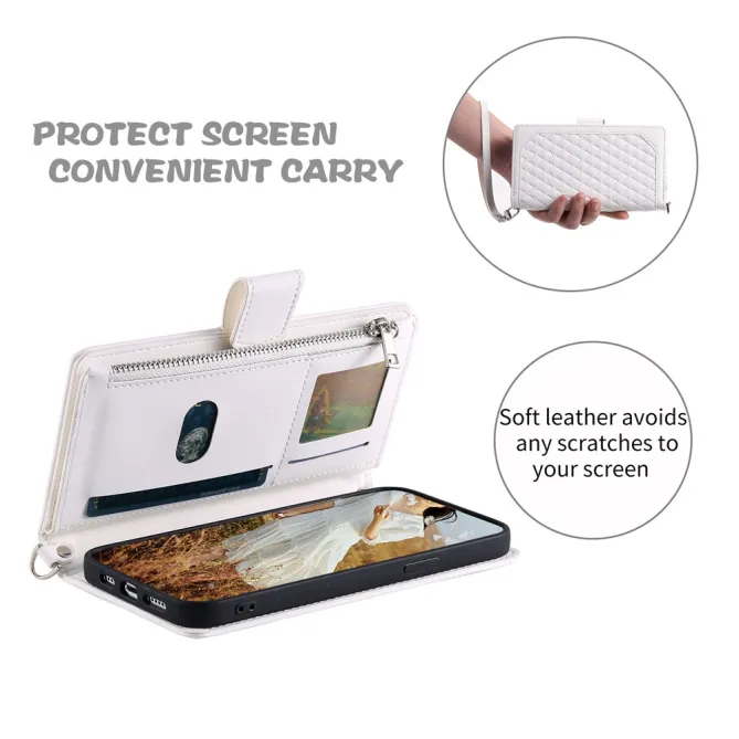 Housse Nothing Phone (4a) Pro Matelassée Losanges Portefeuille Zippée