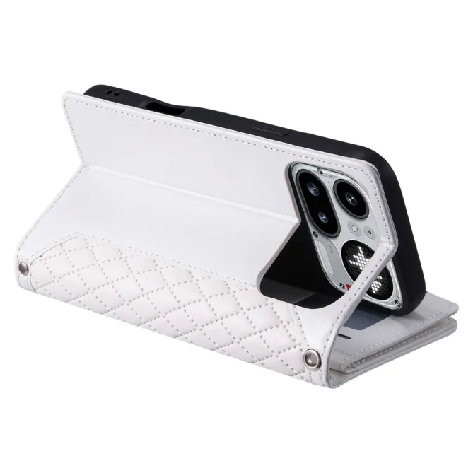 Housse Nothing Phone (4a) Pro Matelassée Losanges Portefeuille Zippée