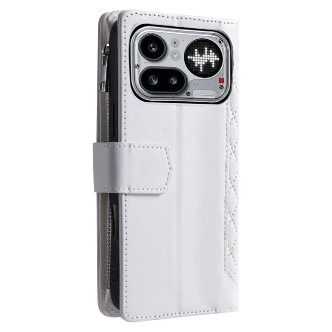 Housse Nothing Phone (4a) Pro Matelassée Losanges Portefeuille Zippée