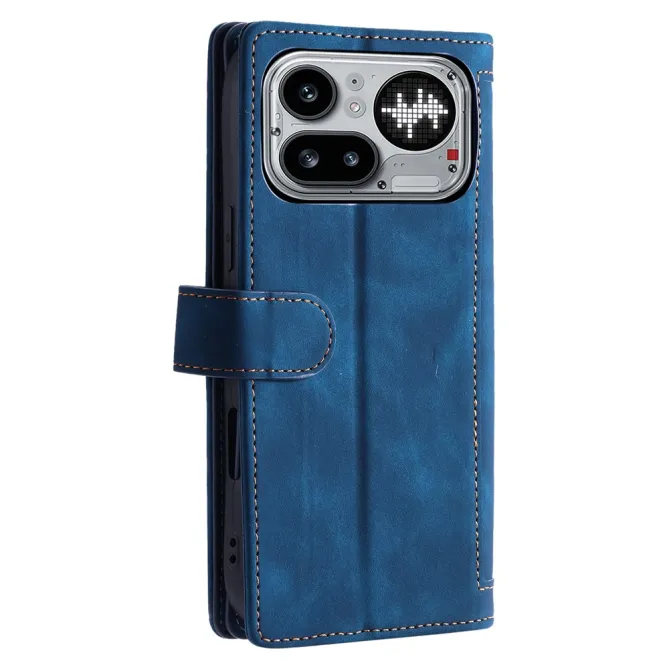 Housse Nothing Phone (4a) Pro Portefeuille 9 Cartes Zippée avec Lanière