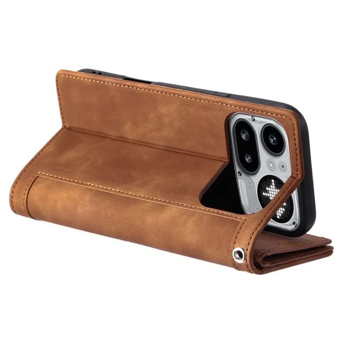 Housse Nothing Phone (4a) Pro Portefeuille 9 Cartes Zippée avec Lanière