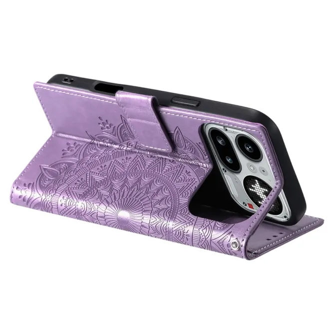 Housse Nothing Phone (4a) Pro Mandala Simili Cuir avec Lanière