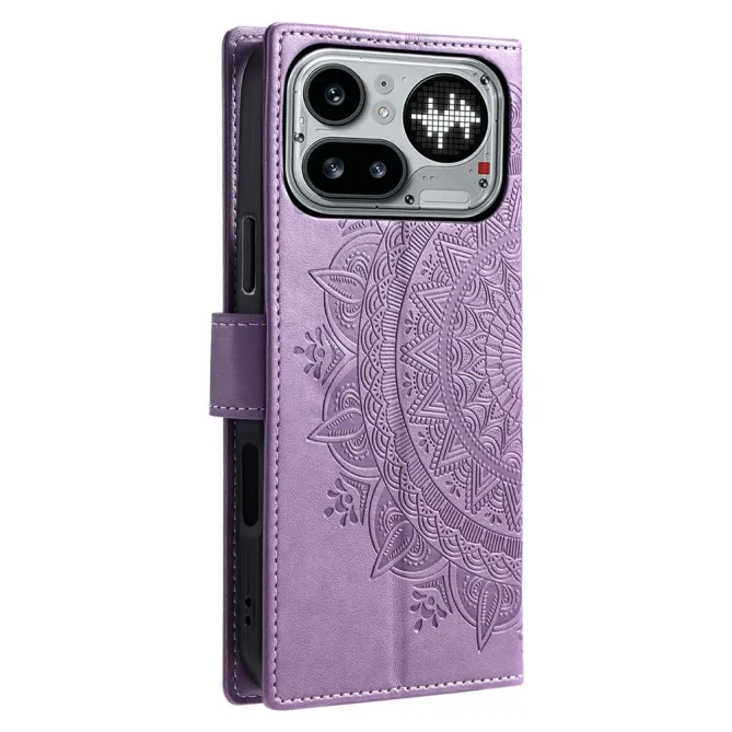 Housse Nothing Phone (4a) Pro Mandala Simili Cuir avec Lanière