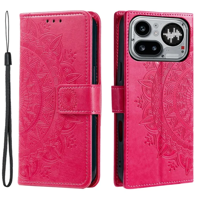 Housse Nothing Phone (4a) Pro Mandala Simili Cuir avec Lanière