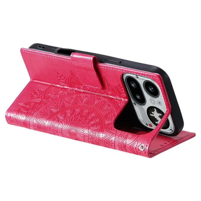 Housse Nothing Phone (4a) Pro Mandala Simili Cuir avec Lanière