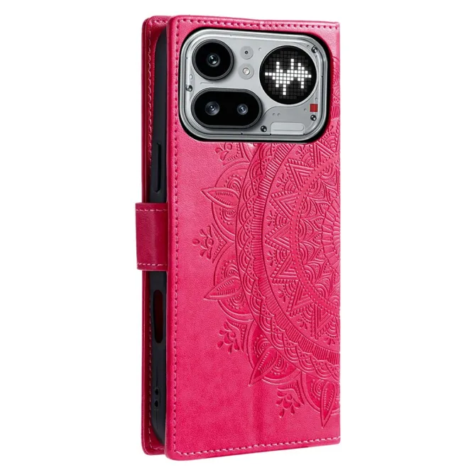 Housse Nothing Phone (4a) Pro Mandala Simili Cuir avec Lanière