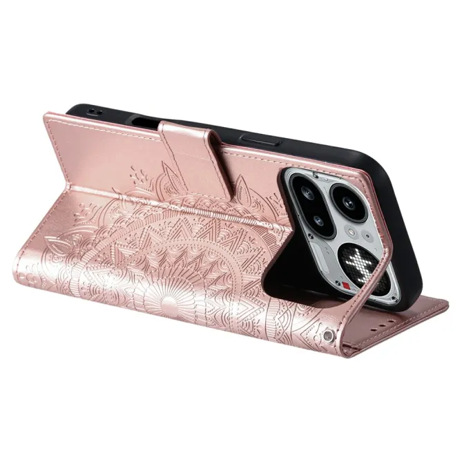 Housse Nothing Phone (4a) Pro Mandala Simili Cuir avec Lanière