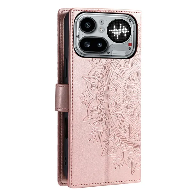 Housse Nothing Phone (4a) Pro Mandala Simili Cuir avec Lanière
