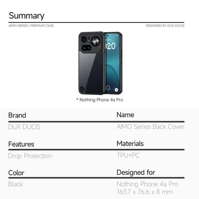 Coque Nothing Phone (4a) Pro Aimo Transparent