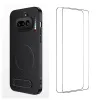 Coque Nothing Phone (4a) Magnétique Fibre de Carbone Béquille Pliable avec 2 Verres Trempés